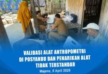 Dinkes Majene Validasi Alat Antropometri di Posyandu