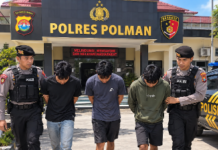 Sat Reskrim Polres Polman Tahan Tiga Tersangka Kasus Sajam
