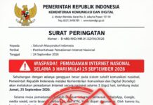 Hoaks! Isu Internet Nasional Dipadamkan 3 Hari Mulai 25 September