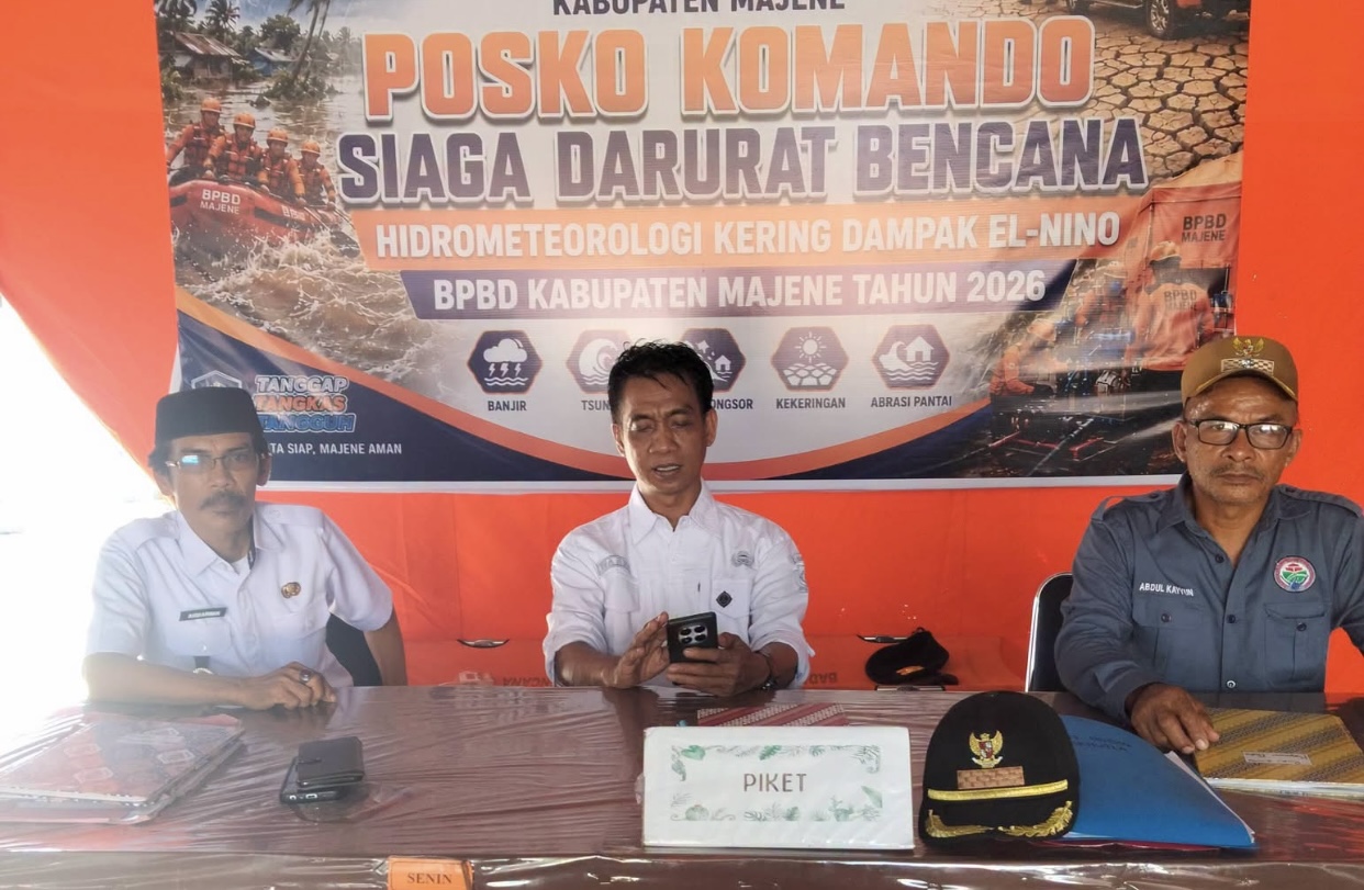 Camat Tubo Sendana, Andi Arman berkoordinasi dengan BPBD Kabupaten Majene